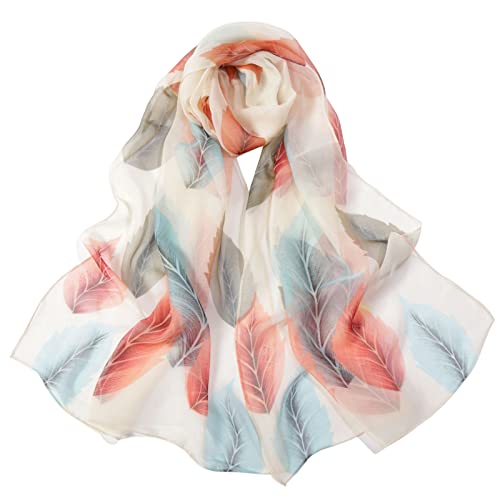 ünner, leichter und weicher Damen Halstuch Seidentuch Seidenschal Damen-Schal, bedruckter Schal, leichter Schal Scarves Schal Damen Stola Lang Frühjahr Halstücher Damen Dreiecksschal elegant von Generic