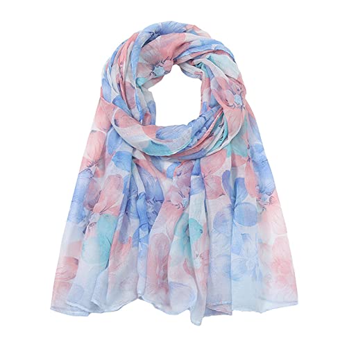 ünner, leichter und weicher Damen Halstuch Seidentuch Seidenschal Damen-Schal, bedruckter Schal, leichter Schal Scarves Schal Damen Stola Lang Frühjahr Halstücher Damen Dreiecksschal elegant von Generic