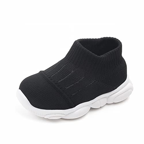 und Mädchen Kinderschuhe Fly Weaving Mesh Schuhe atmungsaktive rutschfeste Babyschuhe Frühling lässige Kleinkindschuhe Schuhe Kinder Gr. 38 (Black, 21 Infant) von Generic