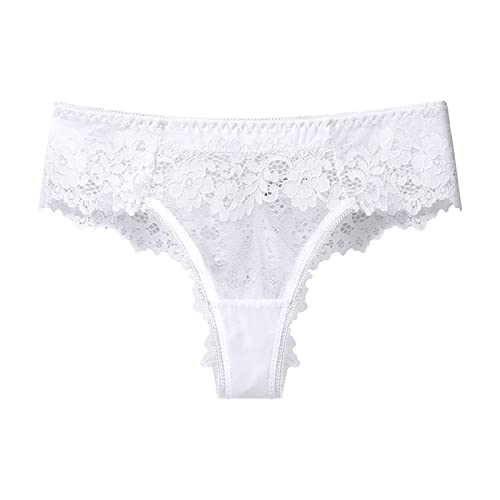 unterwäsche damen baumwolle weich bequem slip damen low waist bequem damen string damen string tangas nahtlose höschen damen klassische slip elegant, Weiß, M von Generic