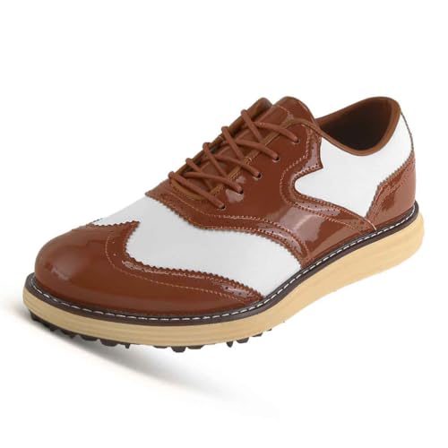 wasserdichte Golfschuhe Mode Golf Turnschuhe Stachellos Freizeitschuhe Outdoor Männliche Wanderung Trainingsschuhe,Braun,41 EU von Generic