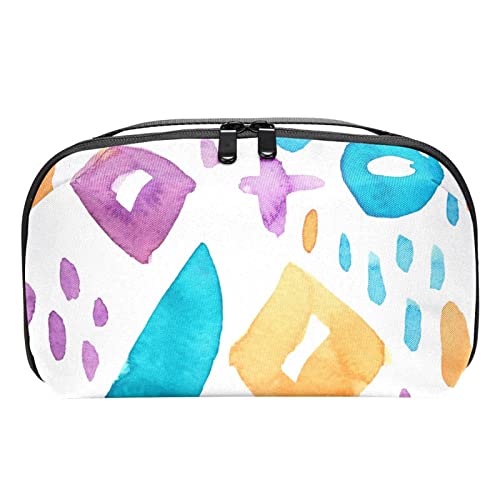 wasserdichte Make up Tasche, Make up Tasche, Reise Kosmetik Organizer für Frauen und Mädchen,Aquarell Moderne abstrakte Kunst Geometrie von Generic