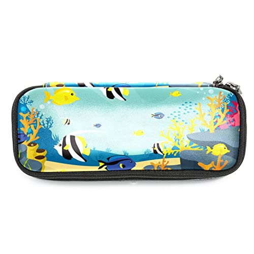 wasserdichte Make up Tasche, Make up Tasche, Reise Kosmetik Organizer für Frauen und Mädchen,Cartoon Meerestiere Tropische Fische Koralle von Generic