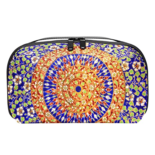 wasserdichte Make up Tasche, Make up Tasche, Reise Kosmetik Organizer für Frauen und Mädchen,Ethnische Mandala Kunst Blume von Generic