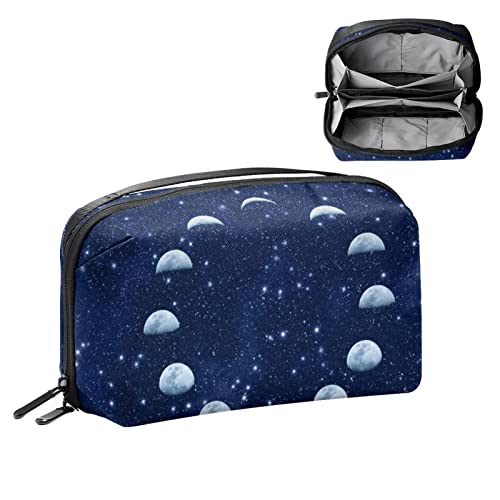 wasserdichte Make up Tasche, Make up Tasche, Reise Kosmetik Organizer für Frauen und Mädchen,Galaxie Mond Blau Universum Sternenhimmel Milchstraße von Generic