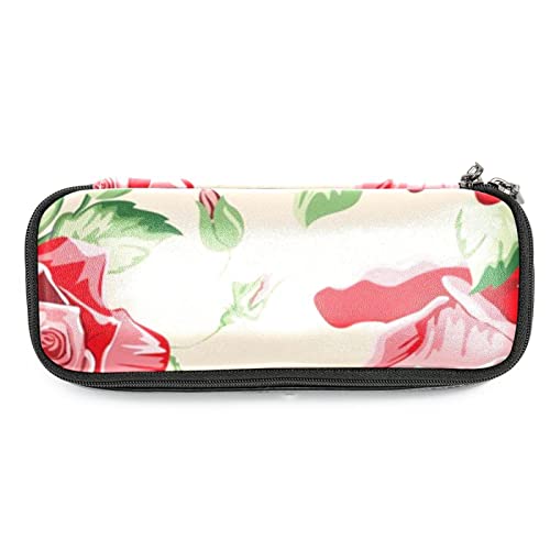 wasserdichte Make up Tasche, Make up Tasche, Reise Kosmetik Organizer für Frauen und Mädchen,Rote Rose Vintage Blumen von Generic