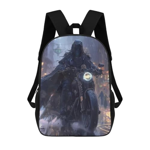 wasserdichte Wanderrucksack Sensenmann Motorrad Fahren Goth Laptop-Rucksack Stylische Laptoptasche Für Universität, Büro, Schule, 42X32X14Cm wasserdichte Wanderrucksack Sensenmann Motorrad Fahren Goth Laptop-Rucksack Stylische Laptoptasche Für Universität, Büro, Schule, 42X32X14Cm von Generic