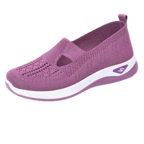 winterhandschuhe Herren 2024 Sommer Slip-on-Sneaker für Damen gewebt orthopädisch atmungsaktiv weiche Schuhe zum Gehen Diabetiker-Schaumstoff-Schuhe freihändiges Einschlüpfen V-667 Hot Pink 37.5 von Generic