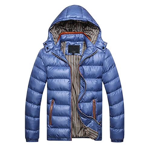 wintermantel herren warm,Herren Übergangsjacke Warm Daunenjacke mit Kapuze Steppjacke Wintermantel Warme Jacke Outdoorjacke Mantel Gefütterter Herrenjacken Leichte Wintermantel von Generic