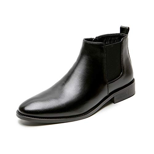 Chelsea-Stiefel für Herren Fashion Pointed Toe Lederstiefel Flache Anti-Rutsch-Freizeit Business Office Slip-On Herbst Winter Ankle Boots von Generic11