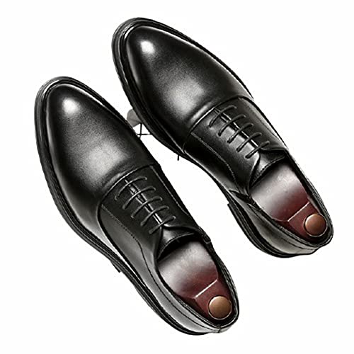 Generic11 Abendschuhe für Männer Vintage Low-Top-Schnürlederschuhe mit Spitzen Zehen Flache rutschfeste einfarbige Oxford-Schuhe für die Hochzeit von Generic11