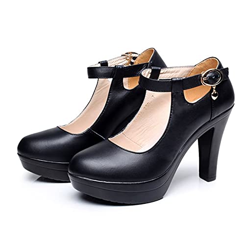 Damen High Heels Vintage Knöchelriemen Schnalle Elegante Pumps rutschfeste Plattform Modische Mary Jane Schuhe für den Alltag von Generic7