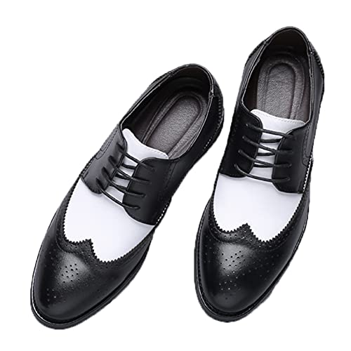 Herren Derby Schuhe Elegante Brogue Patchwork Kleid Schuhe Low-Top Lace-Up Fashion Atmungsaktive Lederschuhe für Business Office von Generic7