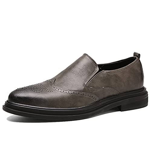 Herren Derby Schuhe Klassische Brogue Low Cut Schnürschuhe aus Leder Flache Anti-Rutsch Atmungsaktiv Einfarbige Formale Schuhe für Bankette von Generic7