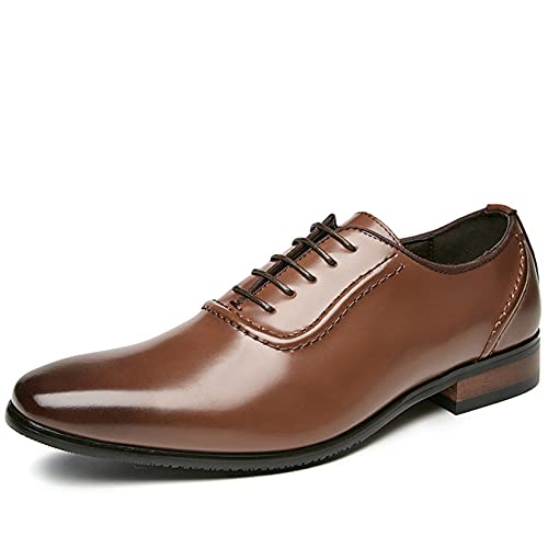 Herren Formale Schuhe Elegante Square Toe Atmungsaktive Lederschuhe Niedrige Schnürung Leichte Business Office Oxford Schuhe von Generic7