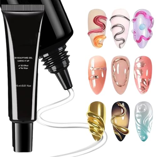 3D-Nagelgel, Gel, für Skulpturen, transparent, super selbstklebend, für Kunstleisten, professionell, langlebig, 4-in-1-Maniküre-Werkzeug, Dekoration 3D-Nagelgel, Gel, für Skulpturen, transparent, super selbstklebend, für Kunstleisten, professionell, langlebig, 4-in-1-Maniküre-Werkzeug, Dekoration von Genérico