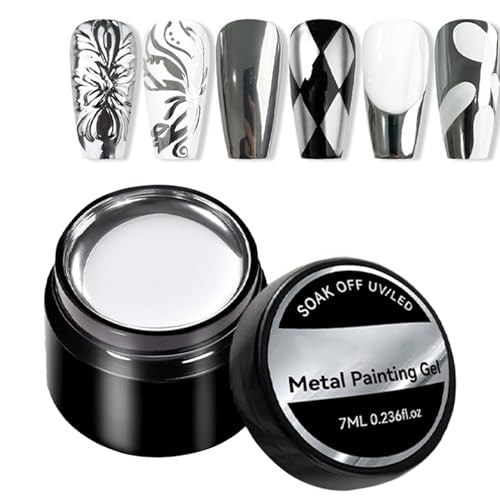 3D-Nagelgel – Nagelkunstgel für die Skulptur | 3D, transparenter Nagellack mit 7 ml, Metalllack mit hohem Metallgehalt, Nageleffekt für die 3D-Nagelgel – Nagelkunstgel für die Skulptur | 3D, transparenter Nagellack mit 7 ml, Metalllack mit hohem Metallgehalt, Nageleffekt für die von Genérico