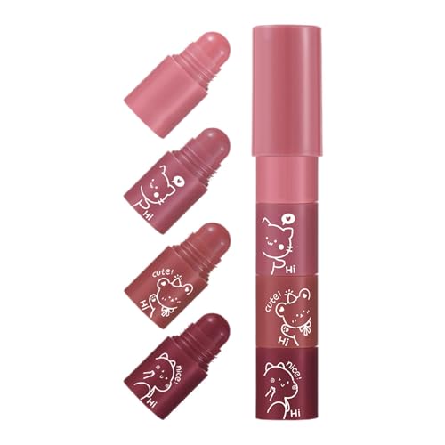 4 in 1 Lipstick Matte Lipstick Lip Gloss Makeup Set Lang anhaltender Lipgloss für Frauen Wasserdicht Lippenstift-Set Leicht Lippenstift Set von Genérico