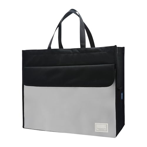 Aktenordner – 48,5 x 12 x 38 cm, Dokumententasche | Aufbewahrungstasche für Dokumente, A3, wasserdicht, aus Oxford-Gewebe, schwarz, Consulte la descripción von Genérico