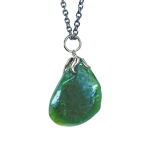 TENET Anhänger aus echtem Naturstein mit Kette, Edelstahl Stein, Jade von Generico