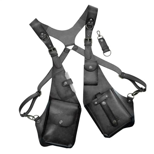 Anti-Theft Schultertasche aus Leder Pol – Telefonkasten und verstellbare Geldbörse für Männer und Frauen | Doppelter Retro-Mittelalter mit doppelter Schultertasche, Schultertasche unter den Achseln von Genérico