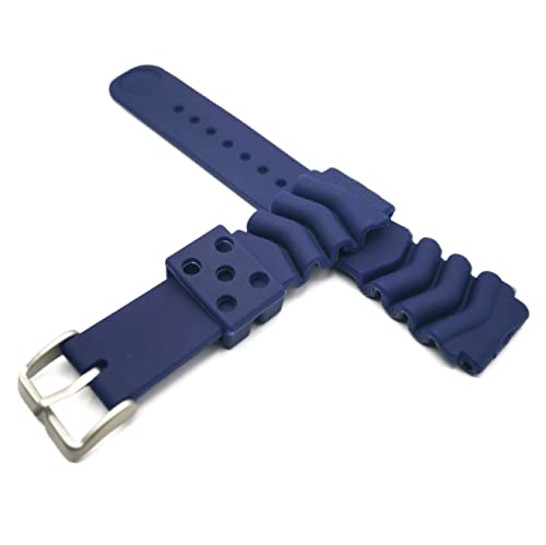 Armband aus flachem Gummi SKX Z18 Z20 Z22 Sub Diver Schwarz Blau Grün kompatibel mit SEIKO GMT SKX 007 J 009 K, 20MM von Generico