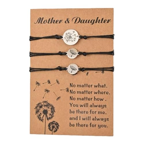 Armband für Mutter und Tochter für 3 - Set mit 3 Blumenarmbändern für den Schulanfang | verstellbares Armband für den ersten Schultag | Armband für den ersten Schultag von Genérico