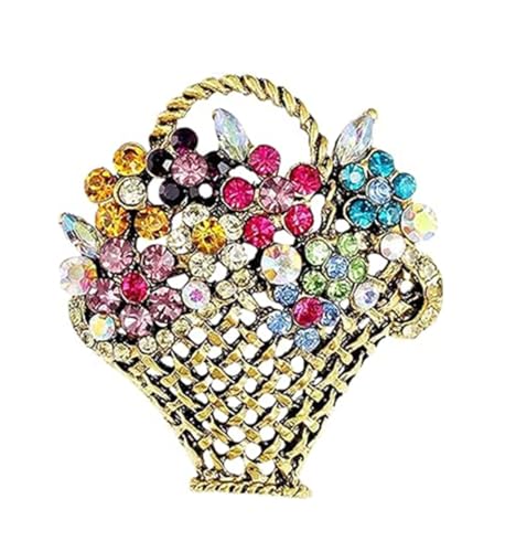 Brooch Damenmode einzigartig Diamant Wasserkristall Retro Revers Emaille Sicherheitsbrosche für die Dekoration von Jacken Rucksack DIY, 5cm, Metall von Genérico