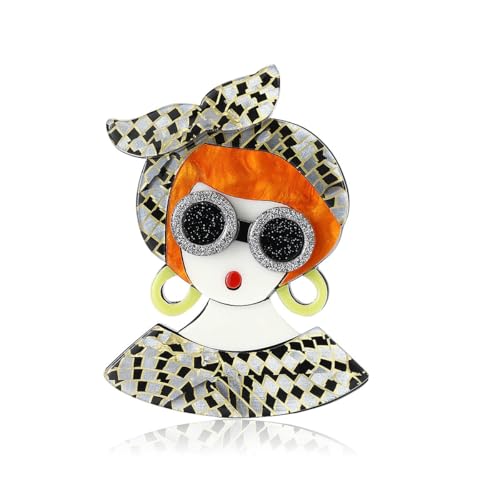 Brooch Damenmode einzigartig Diamant Wasserkristall Retro Revers Emaille Sicherheitsbrosche für die Dekoration von Jacken Rucksack DIY, 5cm, Metall von Genérico