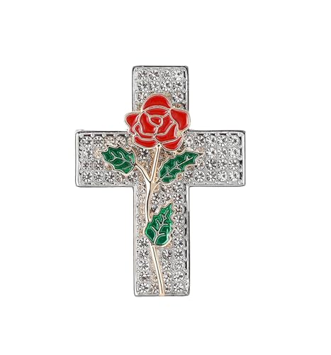 Brooch Damenmode einzigartig Diamant Wasserkristall Retro Revers Emaille Sicherheitsbrosche für die Dekoration von Jacken Rucksack DIY, 5cm, Metall von Genérico