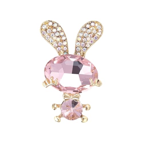 Brosche Pins Women Rabbit - Adorable Crystal Bunny Jewelry Accessory | Krawatte mit Schleife Kaninchen in der Höhe der Karikaturen, elegante Tieranstecknadel für Mädchen, Consulte la descripción von Genérico