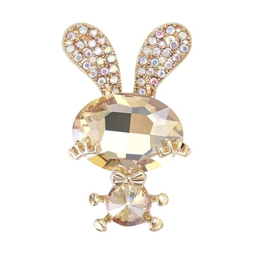 Brosche Pins Women Rabbit - Adorable Crystal Bunny Jewelry Accessory | Krawatte mit Schleife Kaninchen in der Höhe der Karikaturen, elegante Tieranstecknadel für Mädchen, Consulte la descripción von Genérico