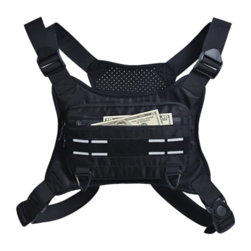 Brusttasche zum , Handytasche, reflektierende Brusttasche, atmungsaktive Laufweste, verstellbar, für Bergsteigen, Männer und Frauen, schwarz, Consulte la descripción, Siehe Beschreibung von Genérico