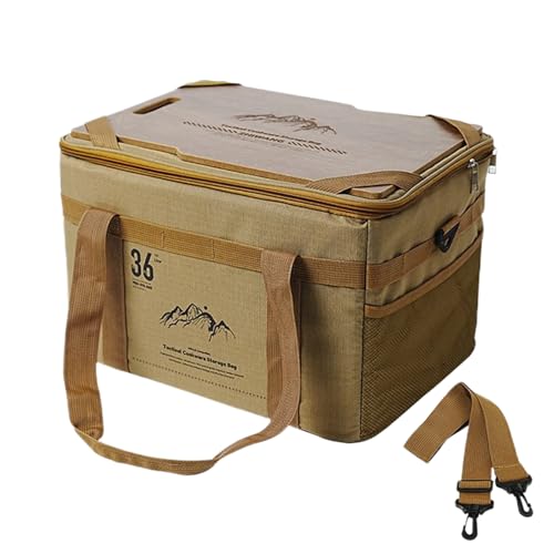 Camp Utility Tote Bag - Tragbarer Aufbewahrungsbehälter, flexibler Reisepaket-Organizer | Funktionsausrüstung mit 36 Liter Fassungsvermögen für Picknick, Schlafzimmer, Wohnung, Kaki, Consulte la von Genérico