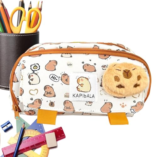 Capybara Federmäppchen, Federmäppchen für Studenten, Kawaiii, niedliches Etui für Stifte mit Reißverschluss, großes Fassungsvermögen, Organizer von Genérico