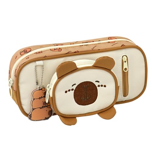 Capybara Federmäppchen – Capybara Stationery Set | Capybaraa 3D-Box mit niedlichem Stift | Stationär-Organizer mit großer Kapazität für den Schreibtisch Dee Make-up Dee Schreibwaren von Genérico