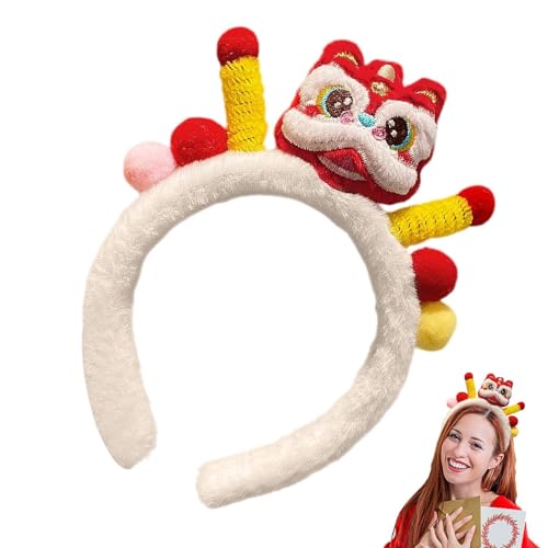 Chinesisches Neujahrs-Stirnband – Chinesisches Neujahrshaarzubehör mit Löwentanz-Stirnband aus Plüsch | lustiger Kopfschmuck mit Cartoon-Motiv von Genérico
