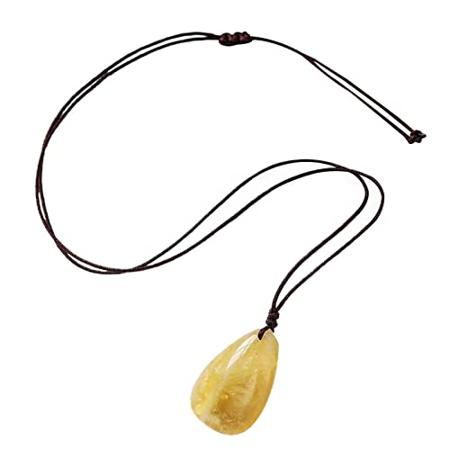 Citrine Crystal – Kosten für natürliche Edelsteine, elegante Energieketten für Schmuck, Halskette aus rohem Citrin, Anhänger aus echten gelben Edelsteinen, Giifts De Crist von Genérico