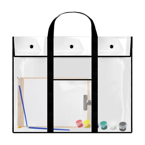 Clear Plakat-Organizer, wasserdichte PVC-Tasche, Grifftaschen-Konfiguration, Newsletter-Ständer zum Zeichnen, mit Aufbewahrungslösung für tragbare Bretter, Schwarz , Consulte la descripción, Siehe von Genérico