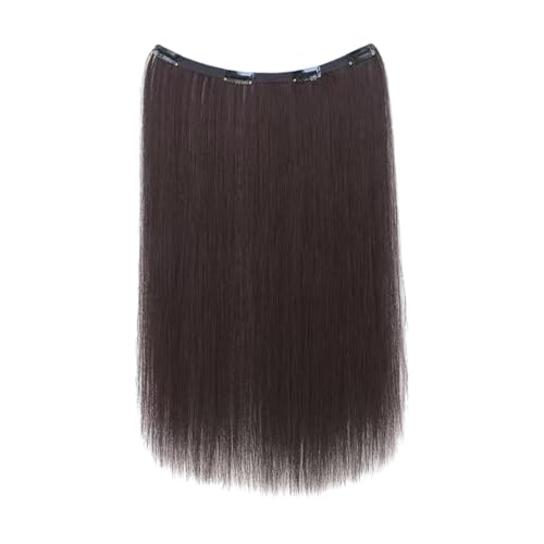 Clip-In-Haarverlängerungen, Haarmitte, elegant, Kunsthaar, glatt, 50,8 cm lang, für Frauen, unsichtbare stilvolle Perücke von Genérico