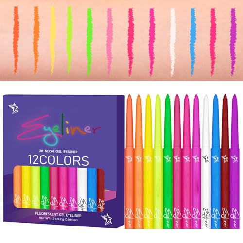 Color-Eyeliner – 12 Farben Regenbogen-Eyeliner | Bunt-Eyeliner Set | wasserfeste Bleistiftspitze | Langlebige hochpigme Zubehör Color-Eyeliner – 12 Farben Regenbogen-Eyeliner | Bunt-Eyeliner Set | wasserfeste Bleistiftspitze | Langlebige hochpigme Zubehör von Genérico