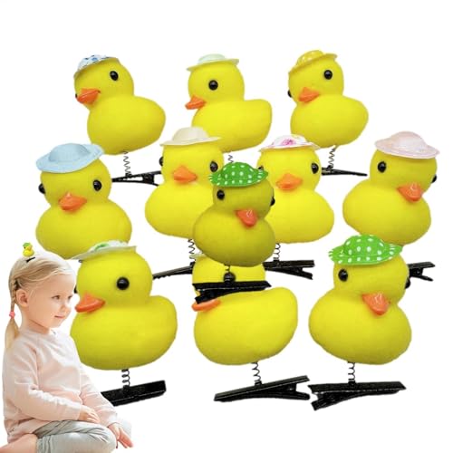 Copric Haarklammern mit gelber Ente – elegantes Haar-Accessoires für Kinder und Erwachsene | Haarklammer mit Strasssteinen und lustigen Haarspangen | 10-teiliges Set von Genérico