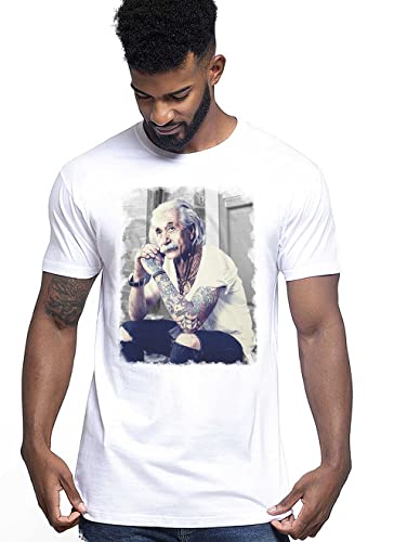 Einstein Genius Tatuato Color & Grey Art. 18-84 Herren Fashion 100% gekämmte Baumwolle, Weiß - Farbe, XL von Generico