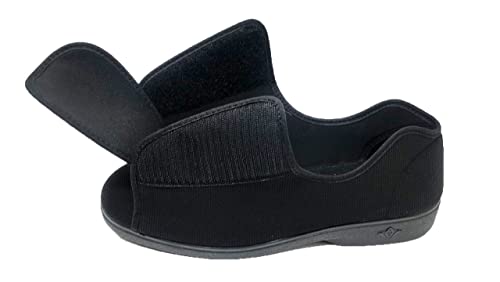 Extra breiter Schuh, Unisex, voll verstellbar, mit Klettverschluss, geeignet für empfindliche Füße, mit Bandage oder geschwollene Obermaterial, Textil, Gummisohle von Genérico