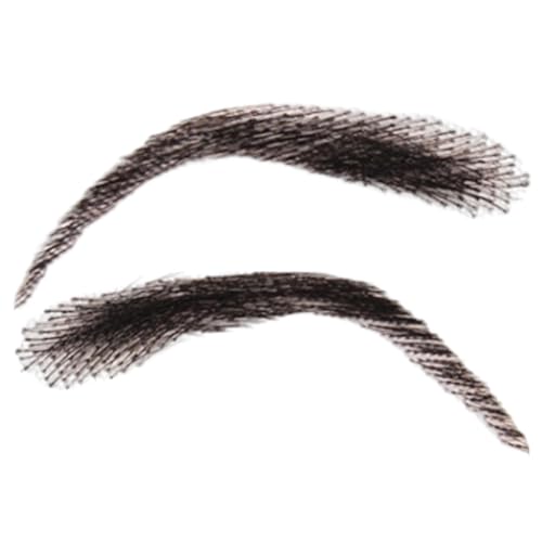 Falsche Augenbrauen aus Echthaar, falsche Augenbrauen für Männer, 1 Paar Augenbrauen-Extensions, wiederverwendbar, atmungsaktiv, für Weihnachts-Make-up von Genérico