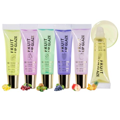 Fruchtig riechendes Lippenöl: Langanhaltender Conditioning-Glanz, 6x mit hoher Feuchtigkeit und Glanz | Tragbare Lippenpflege für Frauen und Männer Ein, das dem Körper natürliche Energie von Genérico