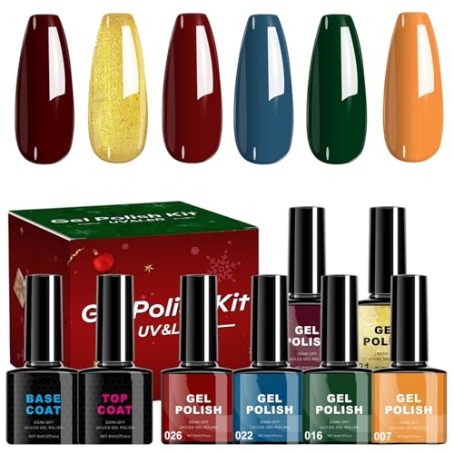 Gel-Nagellack-Set, Weihnachts-Set mit 6 Nagellacken, schnell trocknend, für Damen, langlebig, für Treffen, Verabredungen, Hochzeiten, Salon, Reisen von Genérico