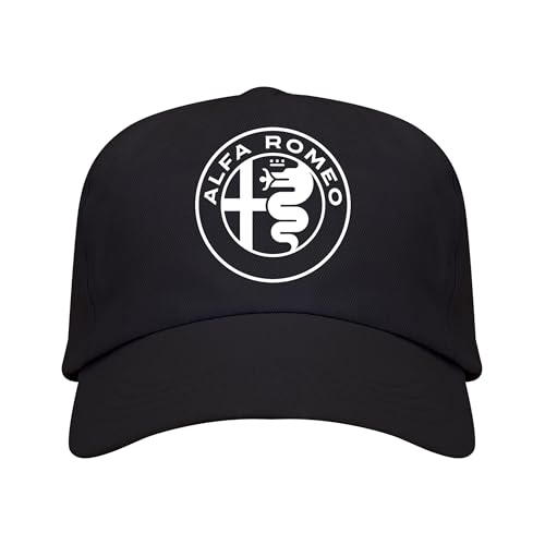 Genérico Alfa Romeo Herren-Kappe mit Logo: Authentischer Stil und Komfort aus 100 % Baumwolle, Schwarz , One size von Genérico