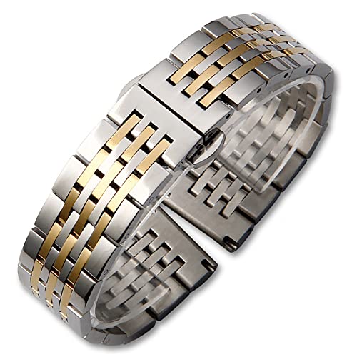 Generico Armband aus Metall für Uhren Herren Damen Unisex Jungen Mädchen 12 mm 14 mm 16 mm 18 mm 20 mm 22 mm 24 m Metallic Schnellverschluss Edelstahl Ersatzteil M1, 14mm von Generico