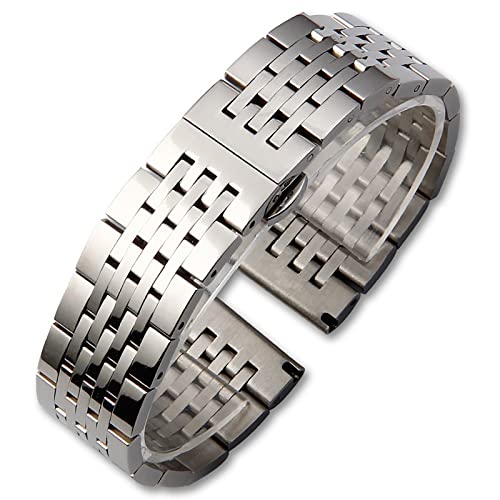 Generico Armband aus Metall für Uhren Herren Damen Unisex Jungen Mädchen 12 mm 14 mm 16 mm 18 mm 20 mm 22 mm 24 m Metallic Schnellverschluss Edelstahl Ersatzteil M1, 22mm von Generico